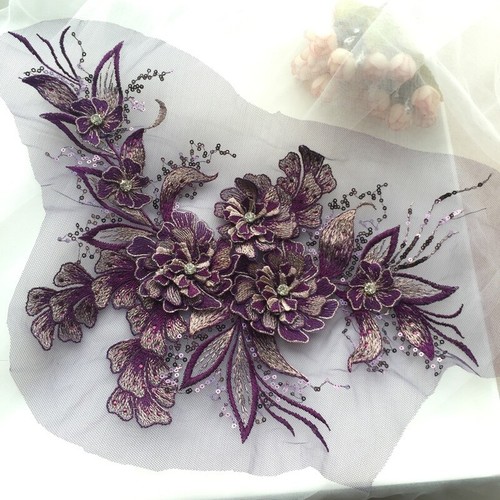 Dentelle fleur applique - 3d,