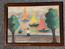 tableau pastel ? lac leman ? peintre suisse ?