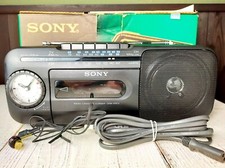 Magnétophone à cassette radio portable Sony CFM-175TV fonctionnel noir du Japon