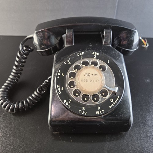 Vtg itt black rotary - rotary, dial