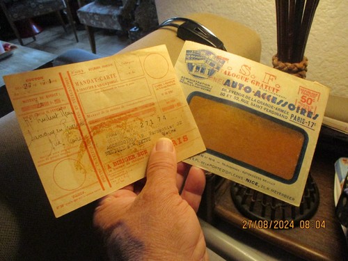 Ancienne enveloppe auto - enveloppe,