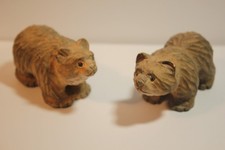 2 ours en bois sculpté