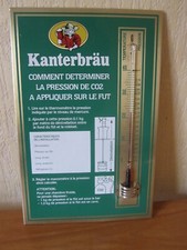 ANCIEN THERMOMÈTRE PRESSION KANTERBRAU - PLAQUE MÉTAL PUBLICITAIRE