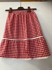 jupe vichy rouge volant bordé broderie anglaise 10 ans