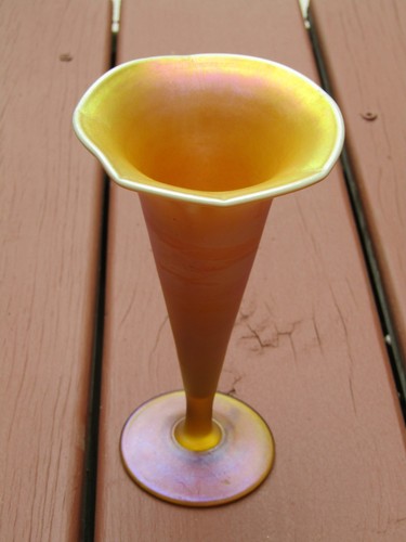 Durand orange lustre vase - durand,