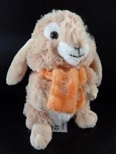 O7. DOUDOU PELUCHE LASCAR LAPIN PUY DU FOU BEIGE ECHARPE ORANGE BLANC 17cm NEUF