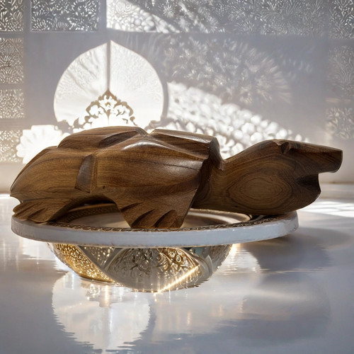 Sculpture tortue bois de - tortue,