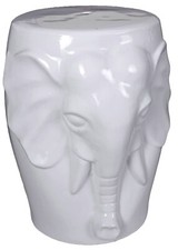Table Éléphant D'Appoint Figure Animale Figurine Eléphant Blanc Dépôt Tabouret