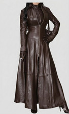 Manteau Trench Long En Cuir