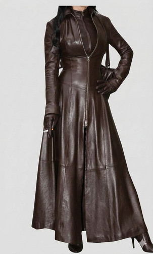 Manteau trench long cuir - manteau,