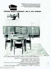 PUBLICITE ADVERTISING 086  1964  Samcom  meuble Scandinave en teck  salle manger