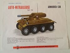 PLANCHE JOUSTRA AUTO MITRAILLEUSE ARMEE MILITAIRE PROVENANT CATALOGUE 1960 TARIF