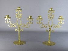 Candélabres Fer Forgé Doré Porte- Bougies Design Moderne 1950