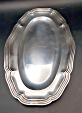 TEVRAT  orfèvre Plateau ovale  en métal argenté  poinçonnés,