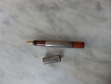 Stylo plume ancien en argent et plume or 18k