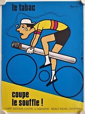 Affiche LE TABAC COUPE LE SOUFFLE Comité contre Tabagisme - illustr NICOLITCH