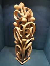 Sculpture Pierre Dure personnages Entrelacés Abstrait Contemporain Ancien H 57cm