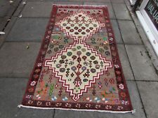Vintage Traditionnel Main Fabriqué Oriental Marron Gris Rouge Laine Gabbe Tapis