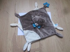 doudou plat double carré ours