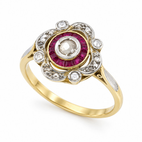 Bague ancienne 18k platine - ancienne, or