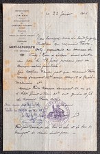 Certificat municipal abattage porc pour bon sel et transport Guerre 1939 1940