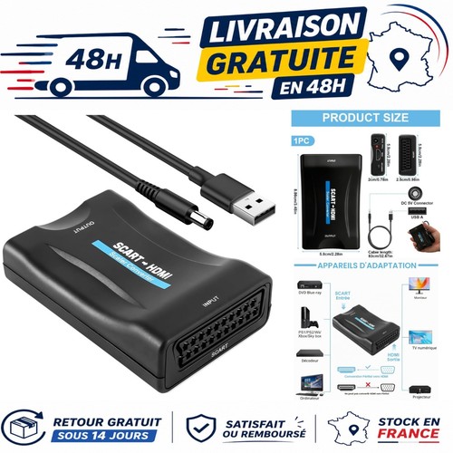 Adaptateur péritel vers hdmi - adaptateur,