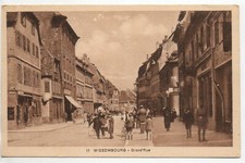 WISSEMBOURG Weissenburg Bas Rhin Alsace CPA 67 la grande rue- carte années 1930