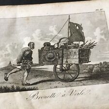 Gravure Chine 1817 Marchand Chinois Brouette À Voile Chinese Etching 19thC