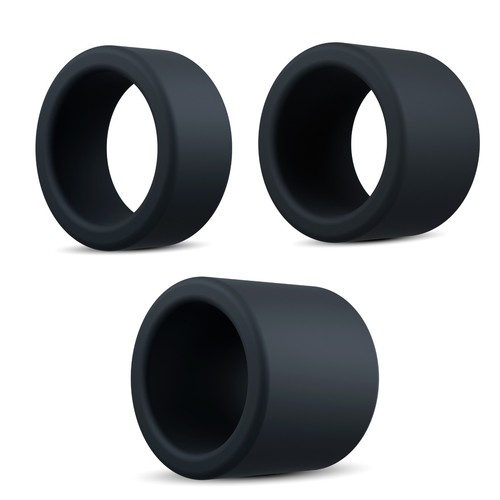Flat silicone triple cock ring - triple,