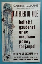 Dessin + Affiche Originale 1970 Bolletti Gaudensi Grac Magliano Pouey Torjanpol