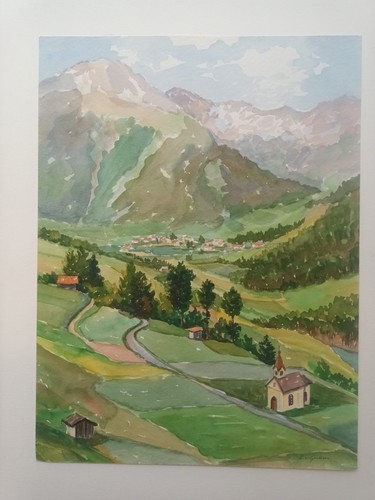 Aquarelle ancienne - aquarelle,