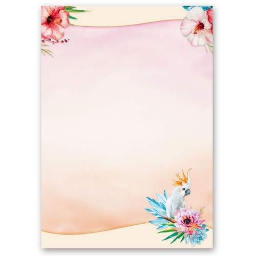 Papier motif cacatoès 50 - papier, à