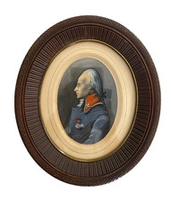 Portrait du Marquis Cazamajour, grande miniature fin XVIIIème début XIXème