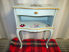 CHEVET VINTAGE EN BOIS REPEINT STYLE CHIPPENDALE-N°2-children's bedside table
