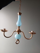 Lustre Pampilles Murano Opaline Bleu