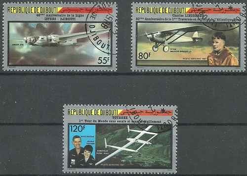 Timbres avions djibouti - timbres,