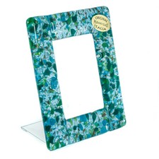 Cadre Photo En Verre De Murano Bleu Vert 11Cm X 8,5Cm Autonome
