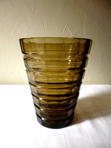 Vase verre fumé - vase, daum