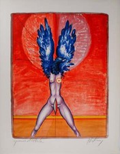 Franz PRIKING : Femme oiseau, Lithographie originale signée