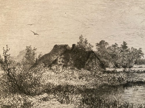 Gravure paysage ancien - gravure,