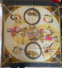 Foulard Hermès Paris “Circus” – Carré 90 en Soie – Annie Faivre