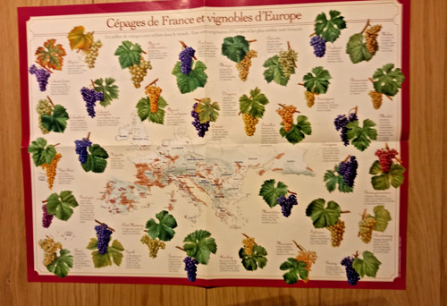 Affiche carte cepages - , de