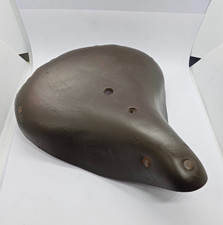 Selle vélo enfant vintage ancien retro LEADER SELLES en cuir ~1960-70 brun