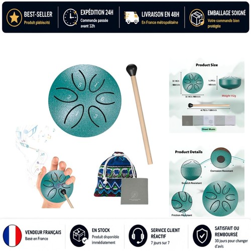 Tambour langue acier - à, en