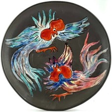 PLAT "Le Combat de Coqs" Céramique LOUIS GIRAUD à VALLAURIS 50 picault/capron...