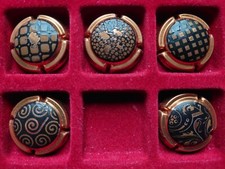 5 Capsules Champagne Générique n°888 "Chocolat, contour cuivre" - Série Complète