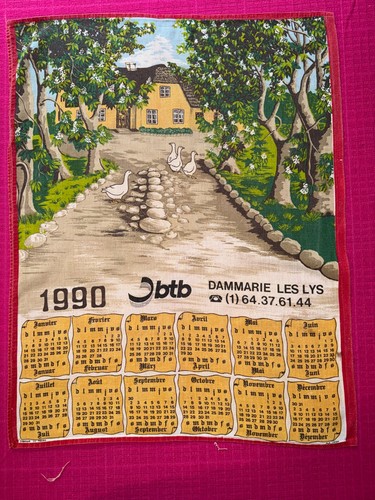 Torchon ancien calendrier - , 1990