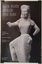 Mer Égée Grèce des îles 1979 Affiche Originale Exposition Sculpture Cyclade