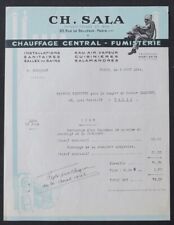 Facture PARIS 1944 chauffage SALA fumisterie ramoneur Salamandre illustrée 74