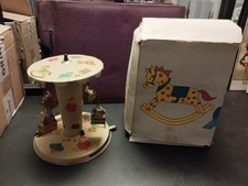 Carrousel manège chaises volante tôle jouet mécanique 70' nounours 